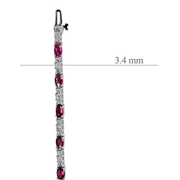 14K White Gold 5.50 Ct. tw. Ruby and Diamond Bracelet - Picture 3 of 3